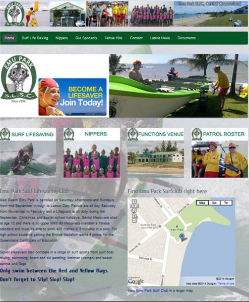 Website By Studioquigs for the Emu Park Surf Lifesaving Club