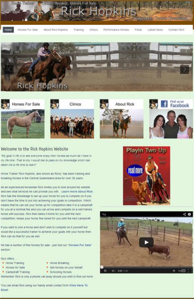 Rick Hopkins - Horse Trainer website by Studioquigs