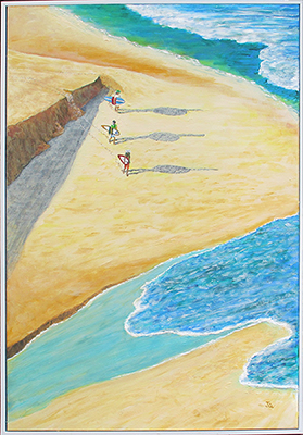 jeff quigley artist emu park latest painting surf trek